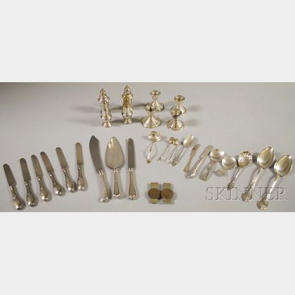 Group of Assorted Coin and Sterling Silver Flatware and Tableware