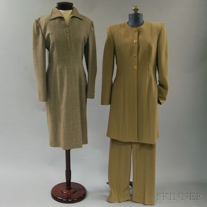 Brown Blended Wool Dress