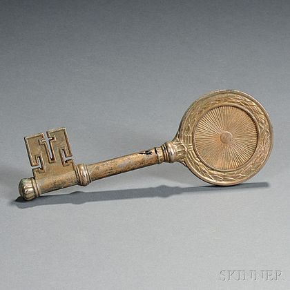 "Town of Belleville" Large Brass Key