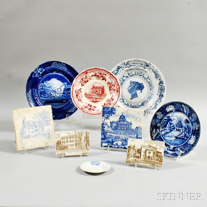 Nine Transfer-decorated Ceramic Items