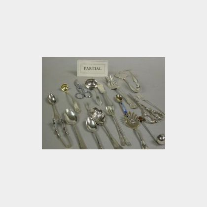 Sixty-five Assorted Sterling and Silver Plated Flatware Items