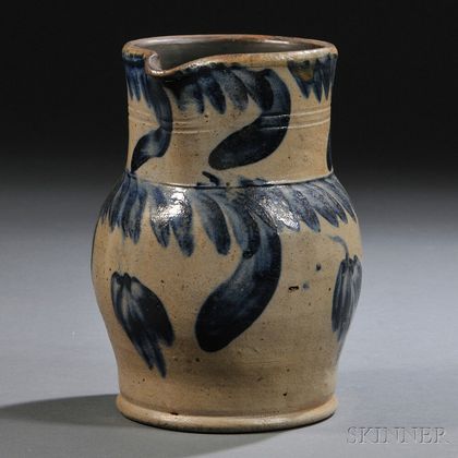 Small Cobalt-decorated Stoneware Pitcher