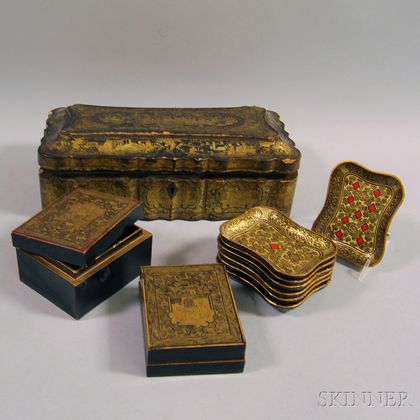 Chinese Export Lacquered Game Box