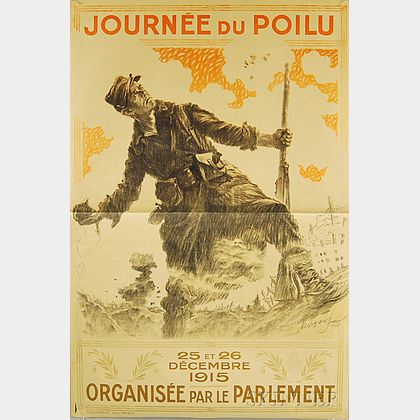 Maurice Neumont Journée du Poilu French WWI Lithograph Poster