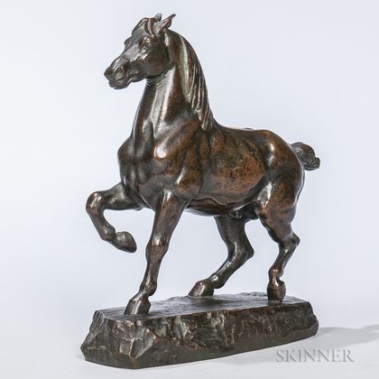 After Antoine-Louis Barye (French, 1795-1875) Bronze Figure of a Horse