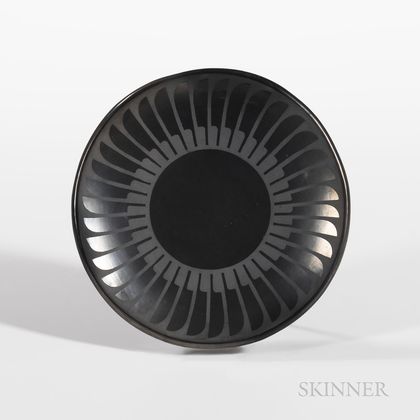 San Ildefonso Black-on-black Pottery Plate