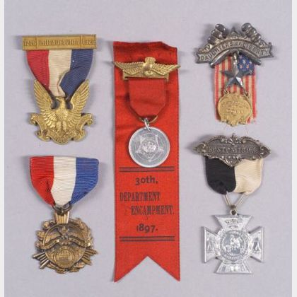 Three Flats of GAR and Associated Organization Badges and Medals