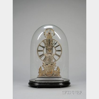 Silver-Plated Skeleton Clock