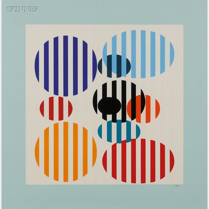 Yaacov Agam (Israeli, b. 1928) Untitled (Striped Ovals)