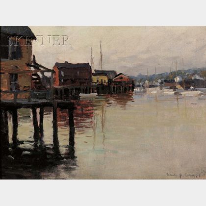 Emile Albert Gruppé (American, 1896-1978) Quiet Wharfs