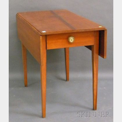 Federal Cherry Drop-leaf Pembroke Table with End Drawer