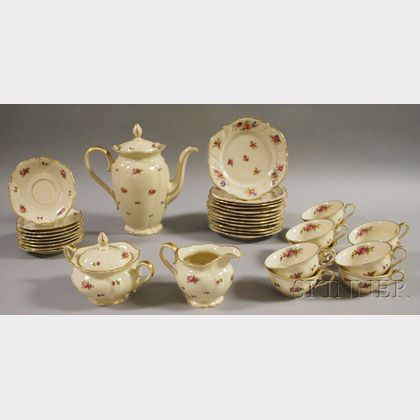 Rosenthal Gilt and Floral-decorated Porcelain Partial Coffee Service
