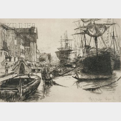 Otto Henry Bacher (American, 1856-1909) Two Venetian Views: Laguna Venita