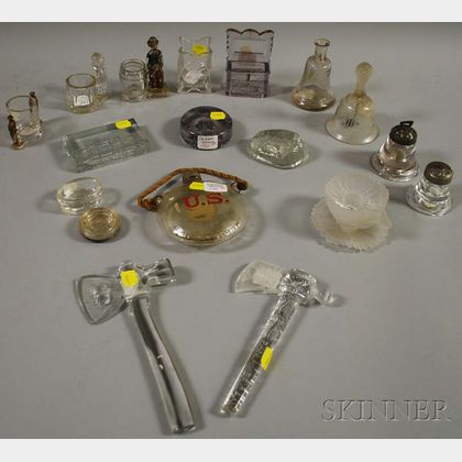 Group of Mostly Colorless Pressed Glass Figural Items