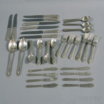 Lunt "William and Mary" Sterling Silver Flatware Service for Eight