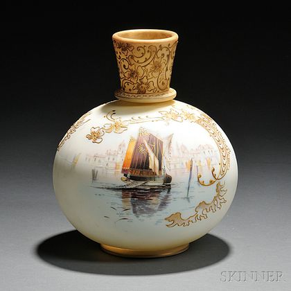 Mount Washington Glass Crown Milano Vase