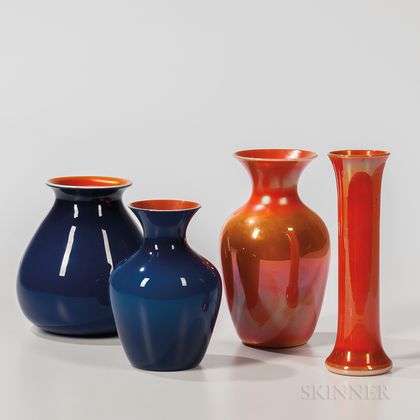 Four Imperial Art Glass Vases