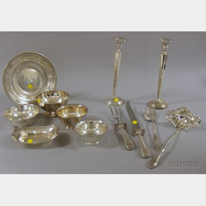 Twelve Sterling Silver Serving and Table Items