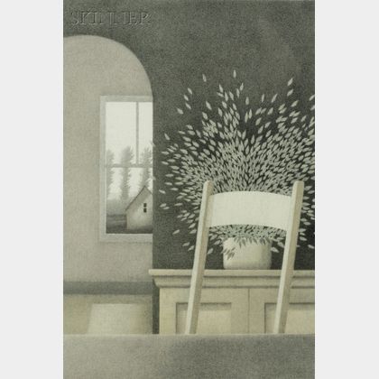 Robert Kipniss (American, b. 1931) Interior with Side Chair