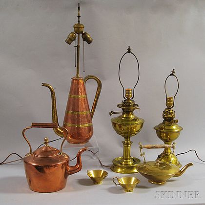 Seven Copper and Brass Items