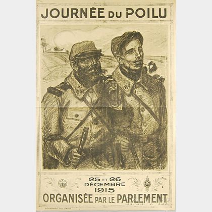 French Journée du Poilu WWI Lithograph Poster