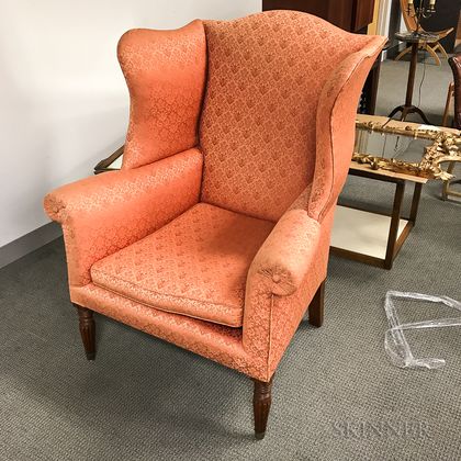Federal Upholstered Mahogany Wing Chair