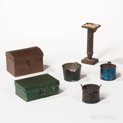 Six Tin and Copper Items