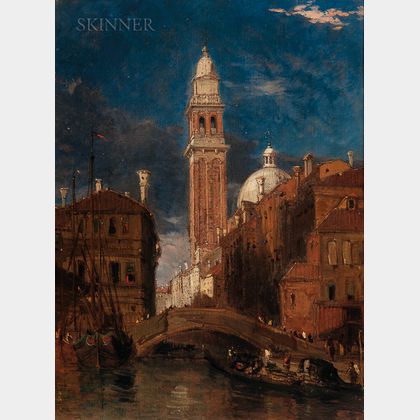 James Holland (British, 1799-1870) The Leaning Tower of the Church of St. George the Greek