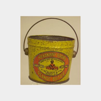 Pickaninny Brand Lithographed Tin Peanut Butter Tub