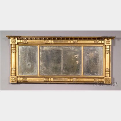 Classical Gilt Gesso and Wood Overmantel Mirror