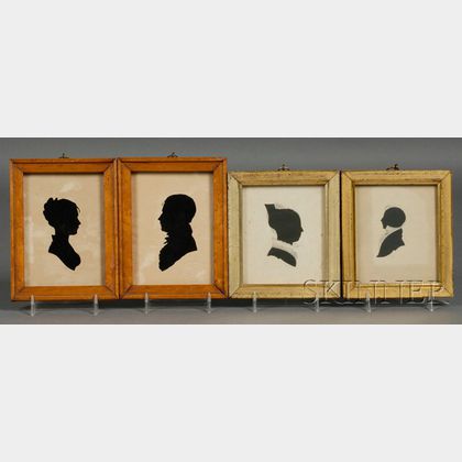 Four Hollow-cut Silhouette Portraits