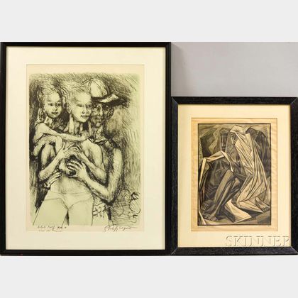 Two Framed Prints: Philip Evergood (American, 1901-1973),Family