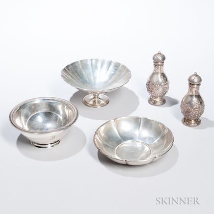 Tiffany & Co. Sterling Silver Footed Bowl and Four Gorham Items