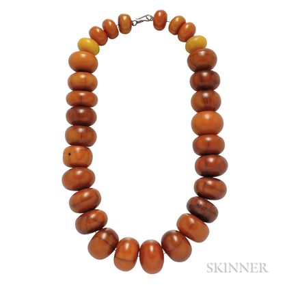 Large Amber Bead Necklace