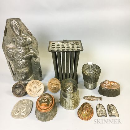 Small Group of Wood and Tin Butter and Food Molds