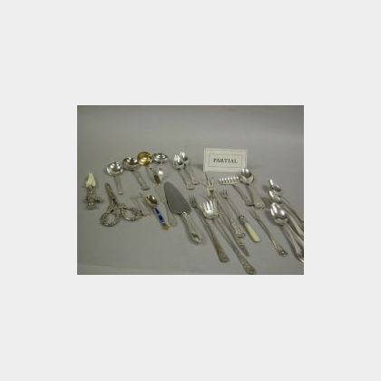 Group of Assorted Sterling and Silver Plated Flatware Items