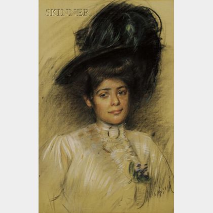 Manner of Paul Cesar Helleu (French, 1859-1927) Portrait of a Woman.