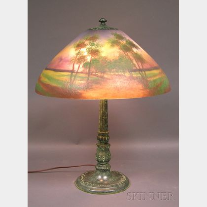 Reverse-painted Table Lamp