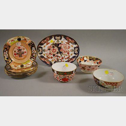 Ten Pieces of Imari-palette Porcelain Tableware