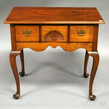 Connecticut Queen Anne Carved Cherry Lowboy