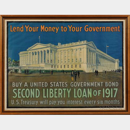 Framed WWI "Lend Your Money To Your Government" Poster