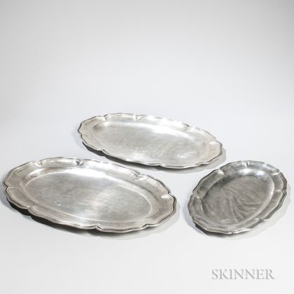 Three Peruvian Sterling Silver Trays