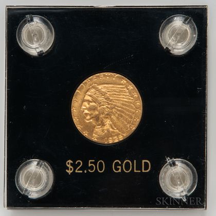 1925-D $2.50 Indian Head Gold Coin. Estimate $200-400
