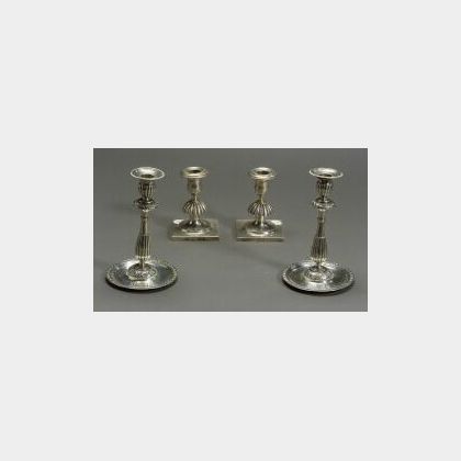 Pair of Russian Neoclassical .840 Silver Candlesticks