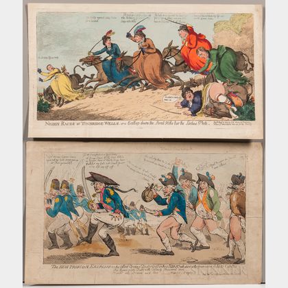 Caricature and Satirical Prints, England, Thirty-eight Examples, Late 18th to Early 19th Century.