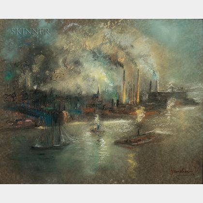 Glenn Cooper Henshaw (American, 1880-1946) Queensborough, East River, New York City