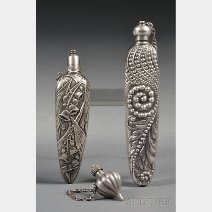Three Small Sterling Scent Vials