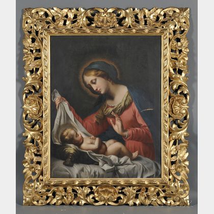 Continental School, 19th Century Madonna and Child, A Copy in the Manner of Correggio