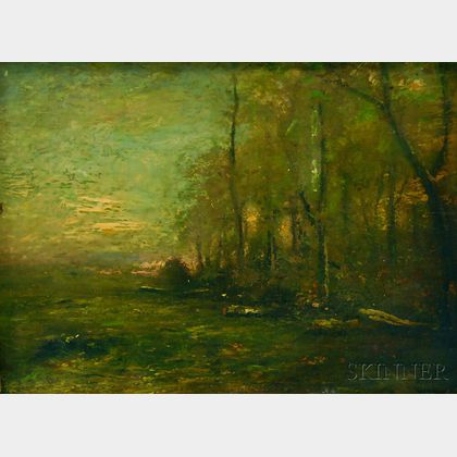 John Francis Murphy (American, 1853-1921) Woods at Twilight.