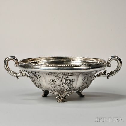 Chinese Export Silver Center Bowl
